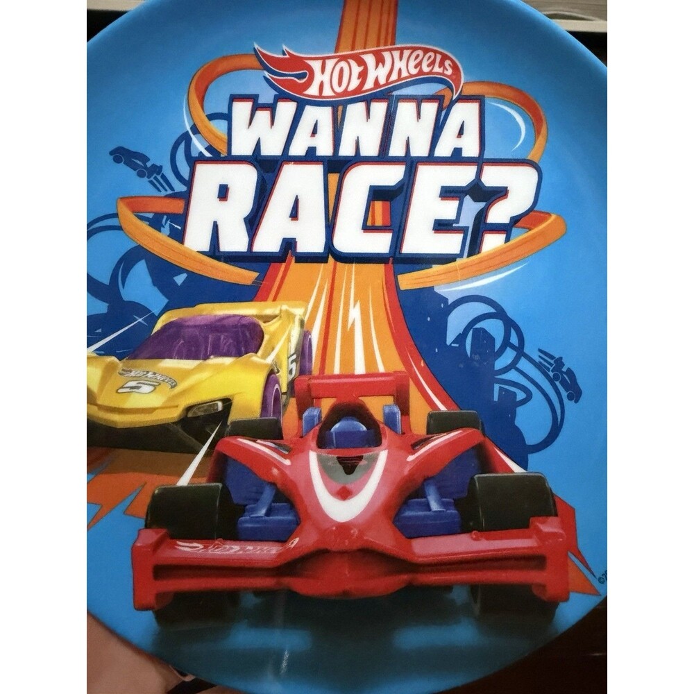 Hot Wheels Wanna Race Kids Dinner Plate 2018 Mattel - Picture 3 of 6